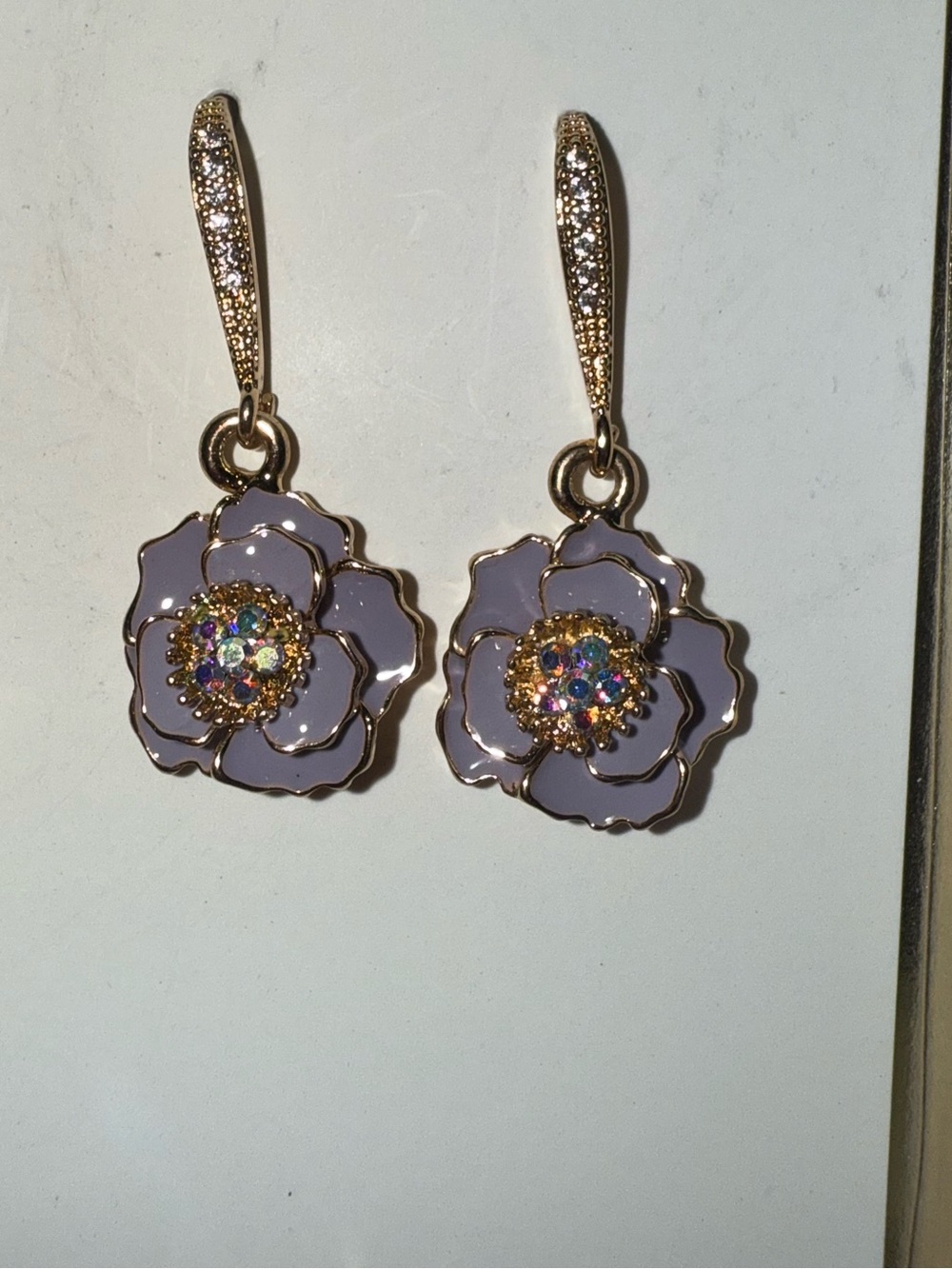 Guess Gold-Tone Lavender Flower Necklace, Earrings & Bracelet Set - Picture 3 of 4
